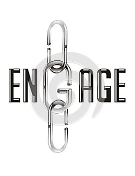 Vector engage text and chain