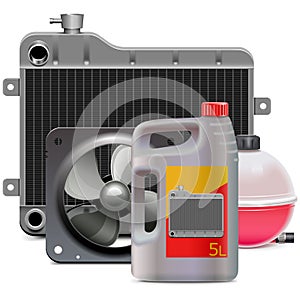 Vector Engine Cooling System Parts with Antifreeze photo