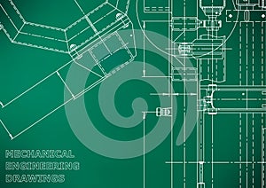 Blueprint, Sketch. Vector engineering illustration