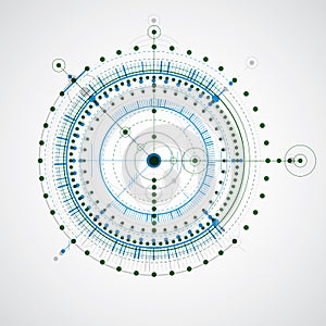 Vector engineering technological background, futuristic technical plan, mechanism. Mechanical scheme, abstract industrial design