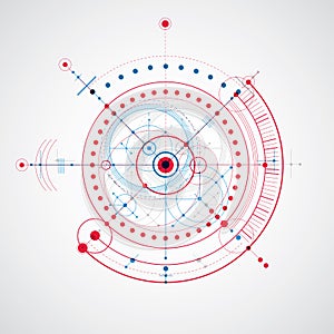 Vector engineering technological background, futuristic technical plan, mechanism. Mechanical scheme, abstract industrial design