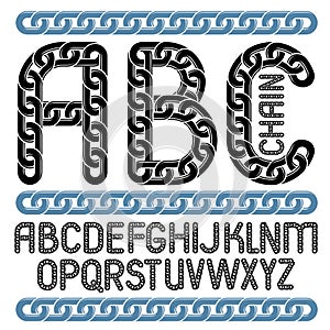 Vector English alphabet letters, abc collection. Upper case deco