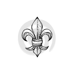 Vector engraving Fleur De Lis