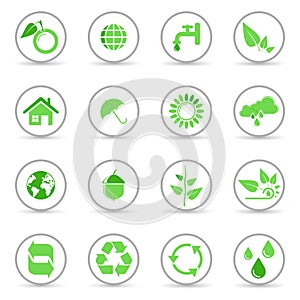 Vector environmental and recycling icons