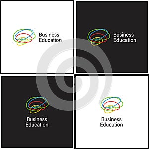 Vector eps logotype or illustration about business education in outline style