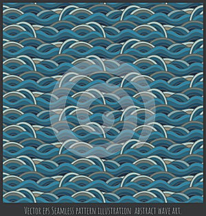 Vector eps Seamless pattern illustration  abstract wave art photo