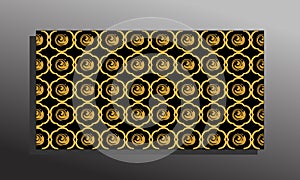 Pattern with color gold and black.