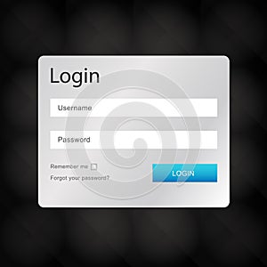 Vector login interface - username and password