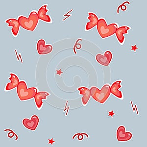 Vector EPS10 seamless background with hearts love