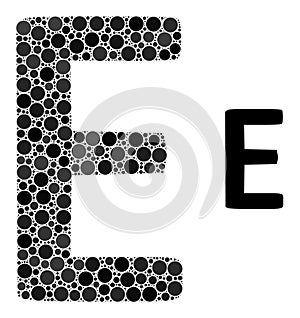 Vector Epsilon Greek Symbol Collage of Dots