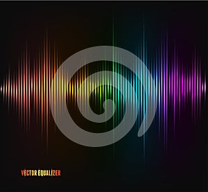 Vector equalizer, colorful musical bar.