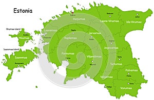 Vector Estonia map photo
