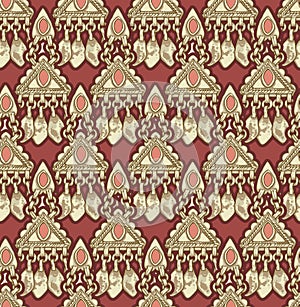 Vector Ethnic Earrings Seamless Pattern.