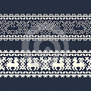 Vector ethnic geometric ornamented border template. design for woodblock, packaging, print