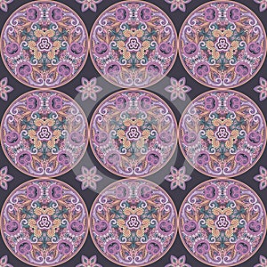 Vector ethnic hand drawn seamless pattern