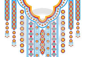 Vector Ethnic necklace Embroidery for fashion women.