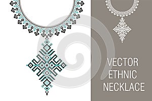 Vector Ethnic necklace Embroidery for fashion women.