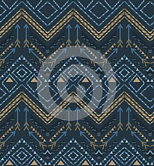 Vector ethnic seamless tribal boho pattern