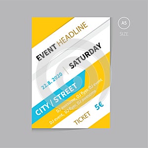 Vector event brochure flyer template design a5 size