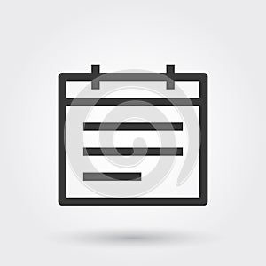 Vector, Event Calendar Schedule, Line Icon with shadow