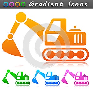 Vector excavator symbol icon design