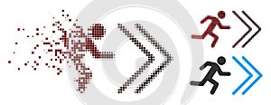 Decomposed Pixel Halftone Exit Direction Icon
