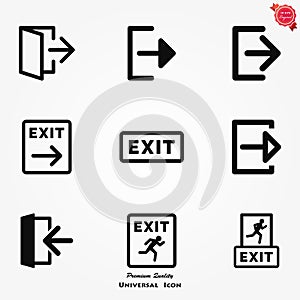 Vector exit icon - logout sign or register logout button