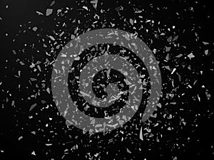 Vector explosion cloud of black pieces. Vector illustration