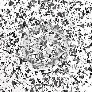 Vector explosion cloud of black pieces. Vector illustration
