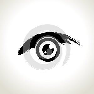 Vector: eye icon symbol with brushwork style