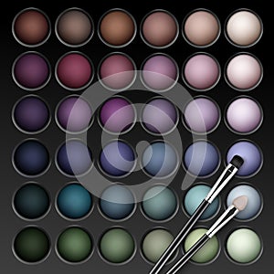 Vector Eye Shadows Palette with Makeup Brush