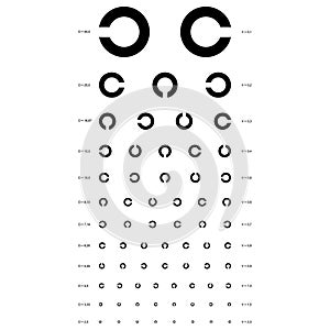 vector eye test chart.