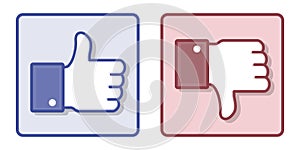 Vector Facebook Like Dislike Thumb Up Sign