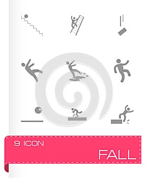 Vector fall icon set