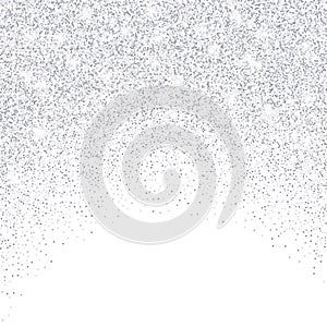 Vector falling in lines silver glitter confetti dots