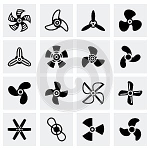 Vector Fans and propellers icon set