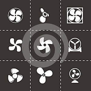 Vector fans and propellers icons set