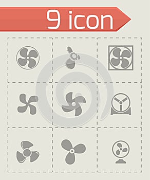Vector fans and propellers icons set