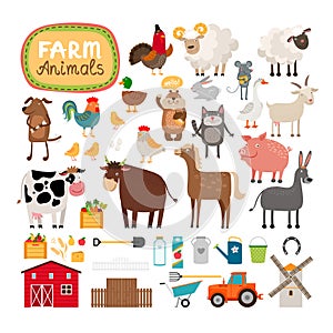 Vector farm animals