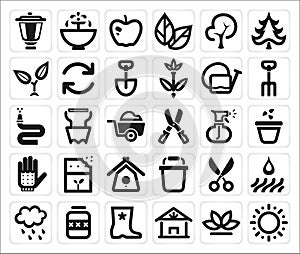 Vector farming and garden icon set