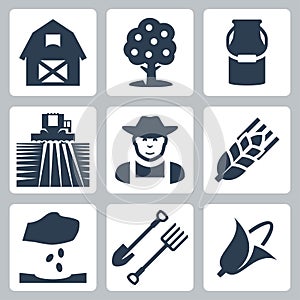 Vector farming icons set