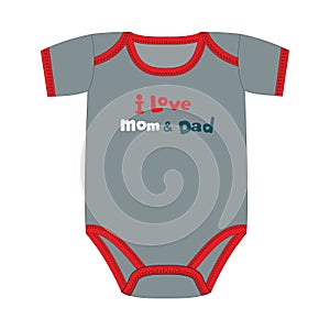 Vector fashion illustration clothes for newborn boy