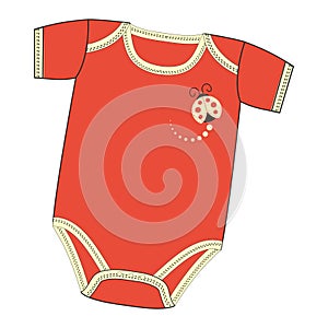 Vector fashion illustration clothes for newborn boy or girl