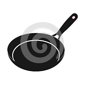 Black frying pan with handle