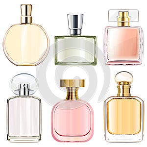 Vector Female Perfume Bottles photo