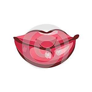 Vector female pink smiling lips