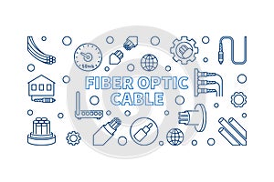 Vector Fiber Optic Cable concept outline banner