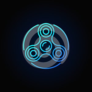Vector fidget spinner blue icon