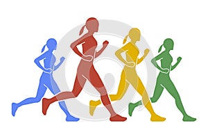 Vector figures of women runners