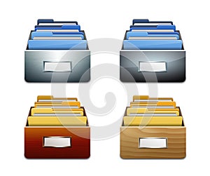 Vector File Cabinet with Documents